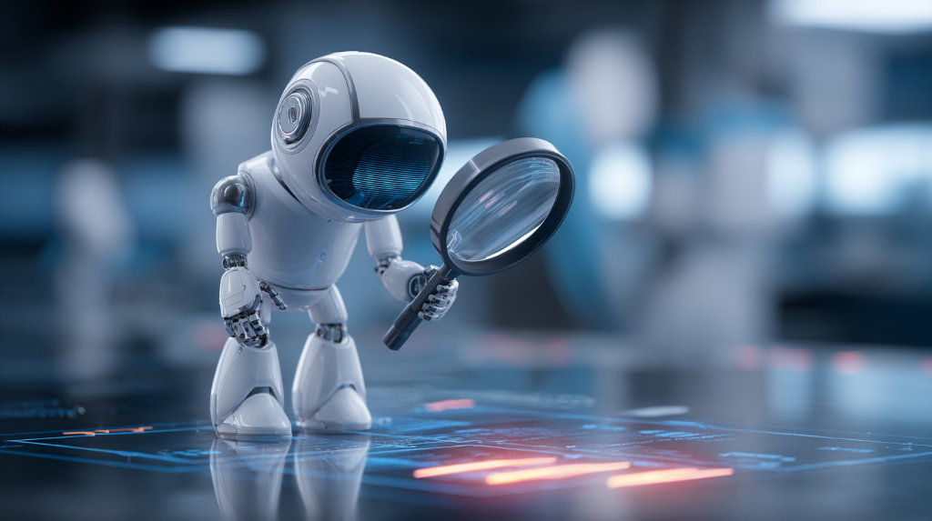 AI examining website structure to uncover technical SEO problems.
